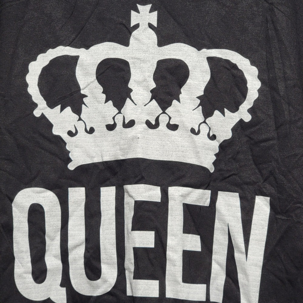 Hanes Queen‎ Crown Graphic T-Shirt Black Cotton Short Sleeve XL - Picture 2 of 5